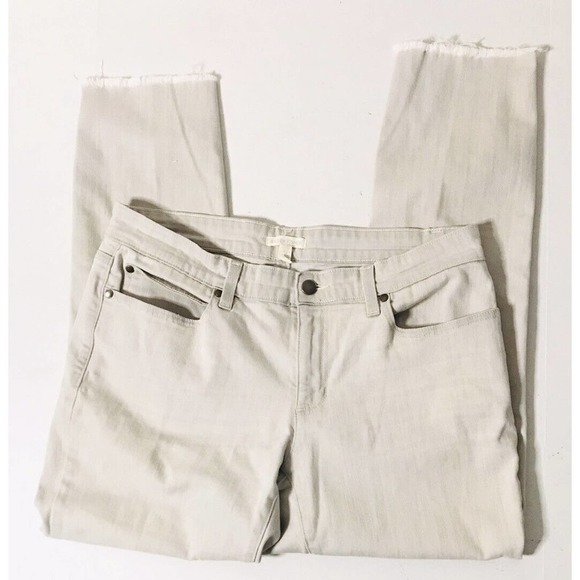 Eileen Fisher | Women's Gray Organic Cotton Raw Hen Ankle Crop Jeans Size 12 - Picture 3 of 13